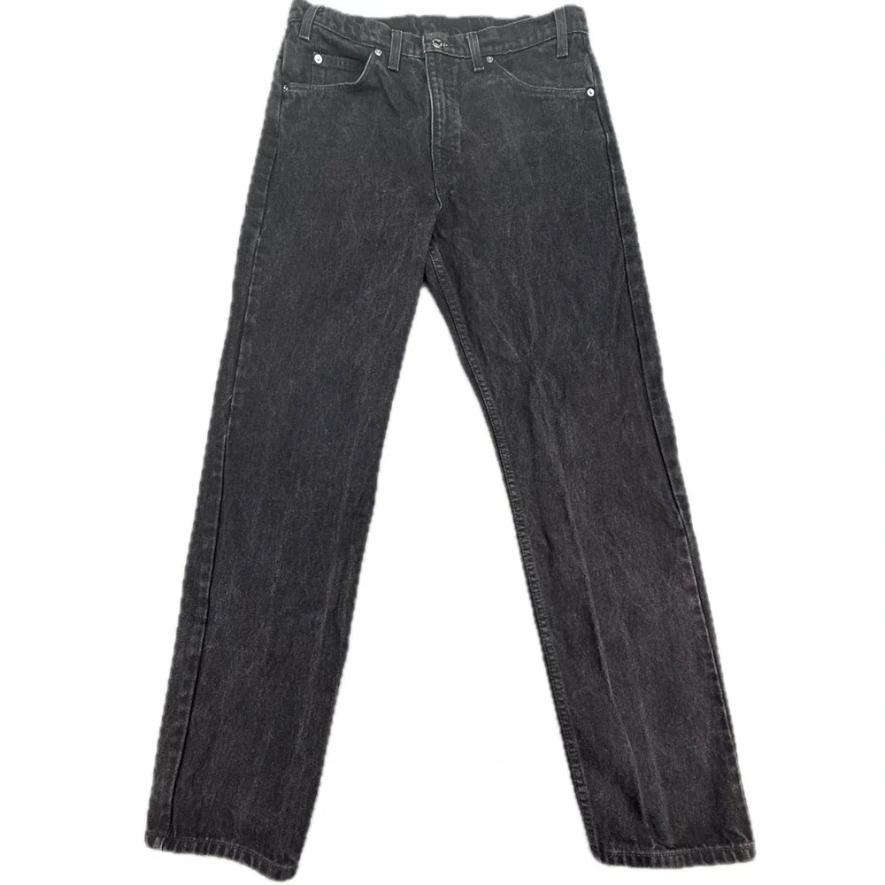 Levi's 505 Jeans Mens 34x30 Black Orange Tab Regular Fit Straight Leg Denim 80's
